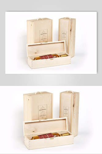 木头纹理高清留白红酒系列包装样机