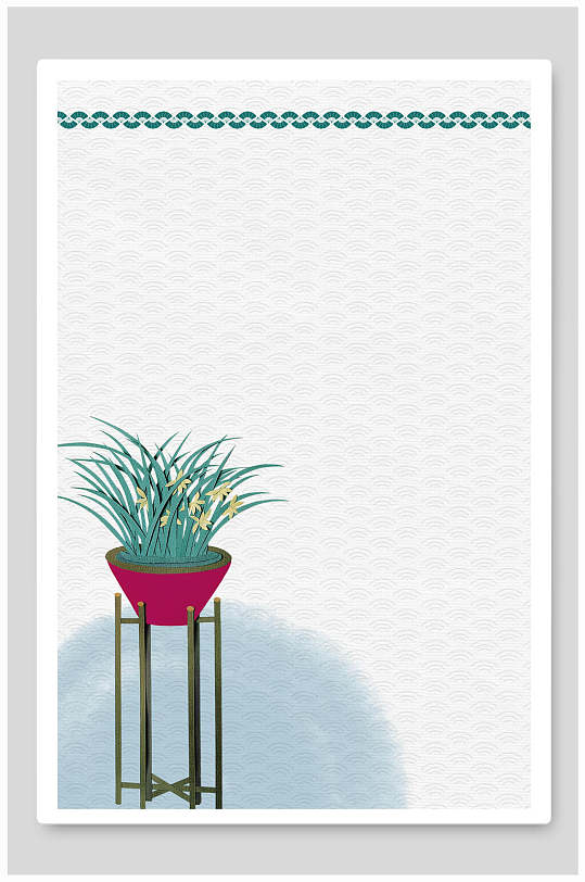 简约手绘高端大气中国风竖版背景