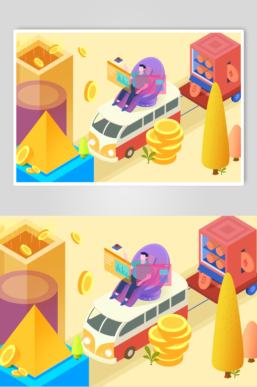 金融交易未来科技商务场景素材素材
