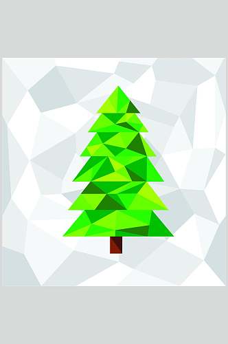 圣诞节绿色简约圣诞树矢量素材