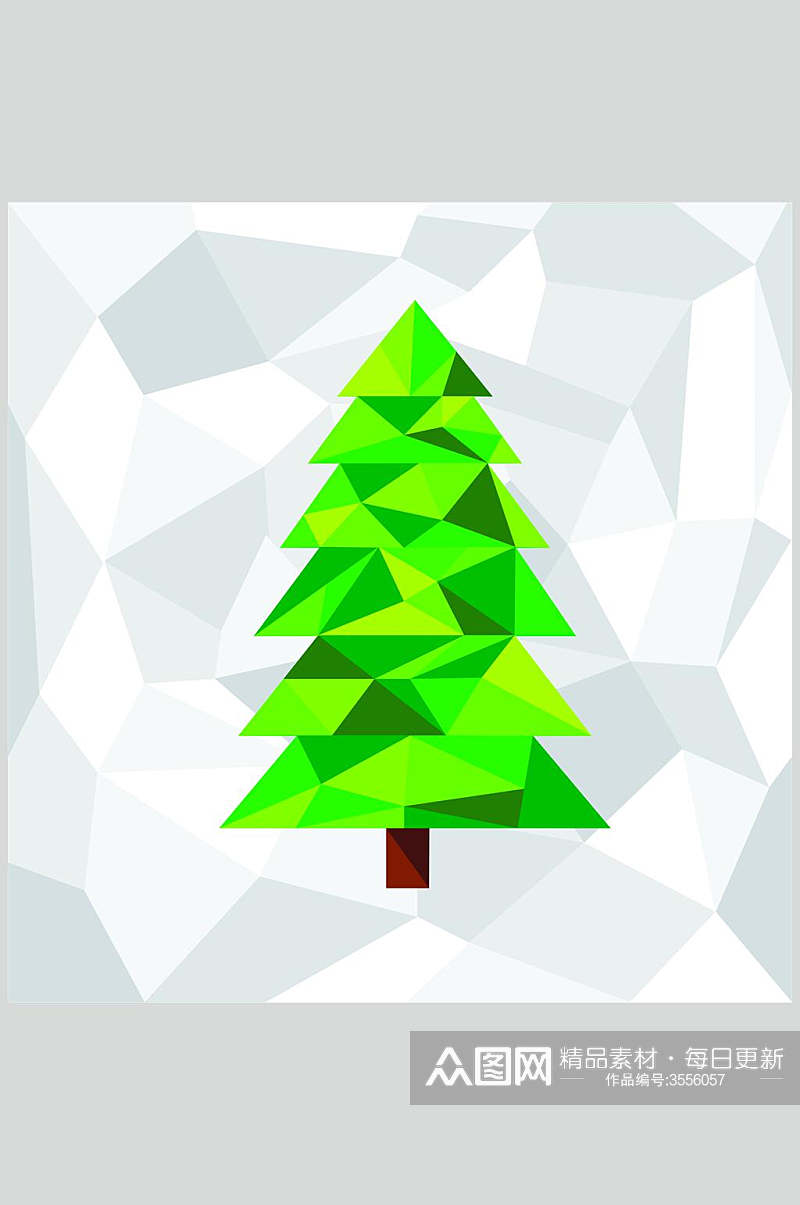 圣诞节绿色简约圣诞树矢量素材素材