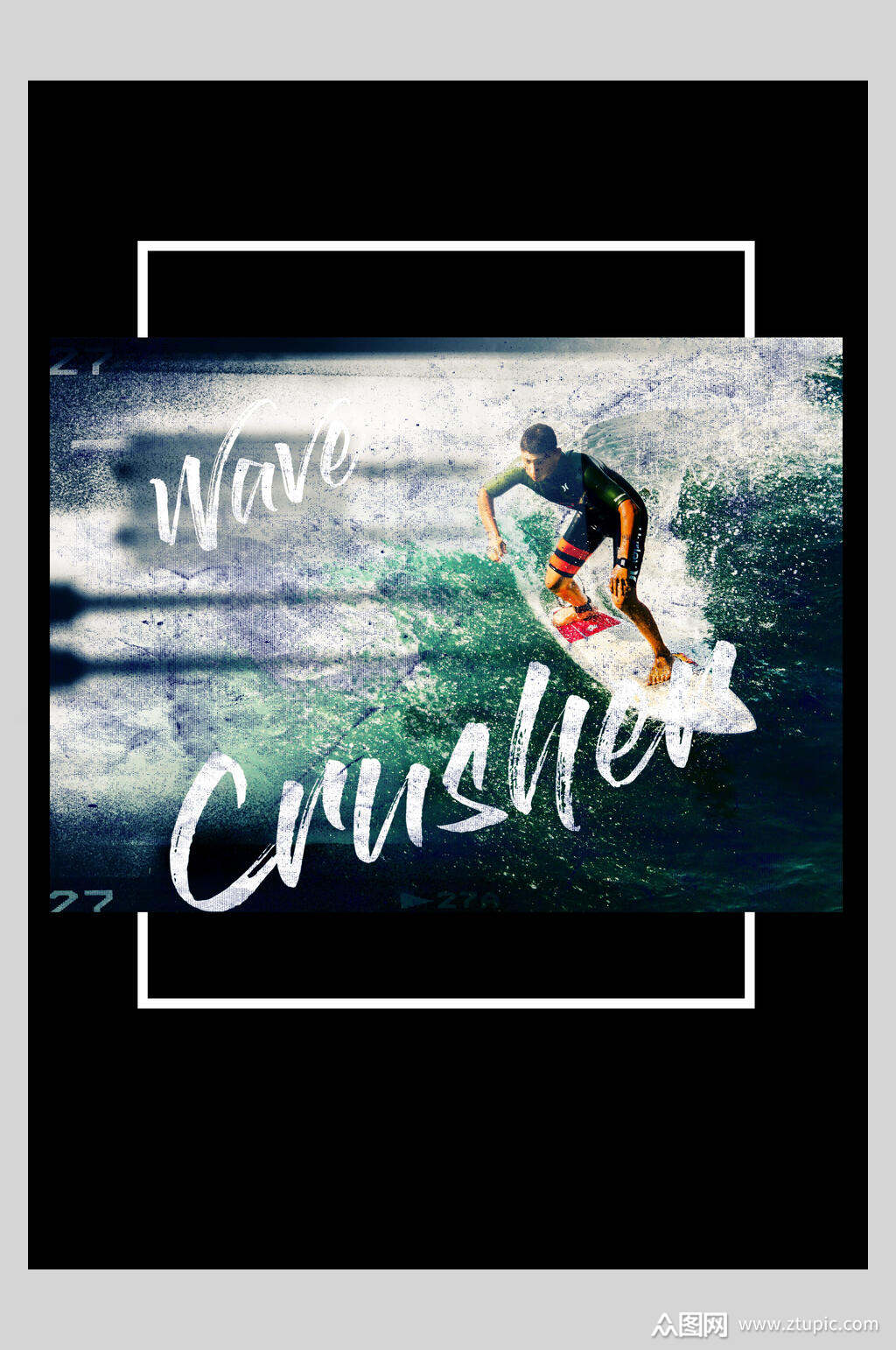 国外人物冲浪宣传海报素材
