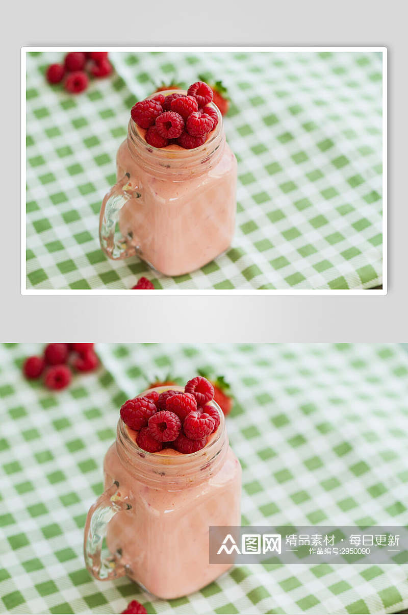 树莓果汁夏日清凉摄影图素材
