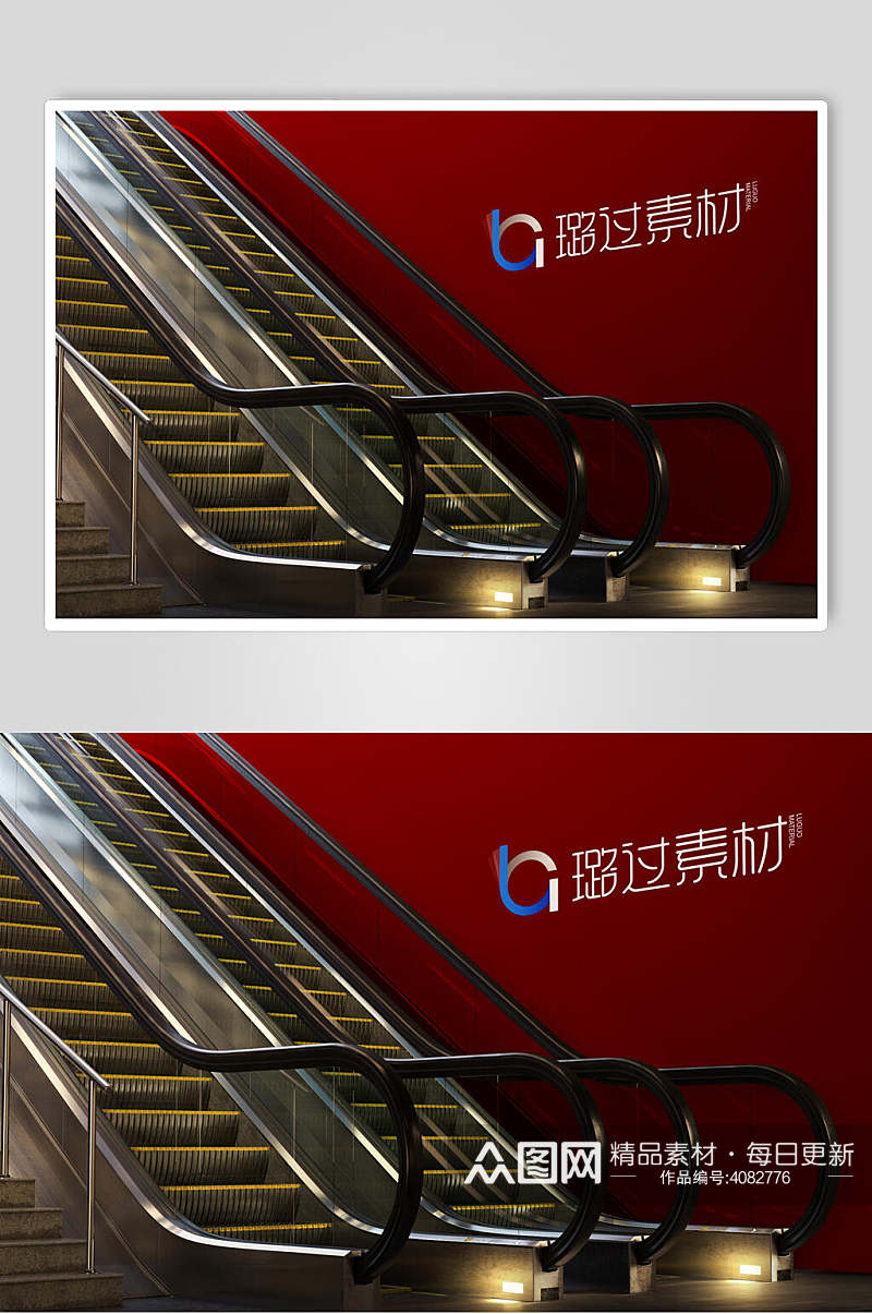 广告设计地铁电梯灯箱广告样机素材