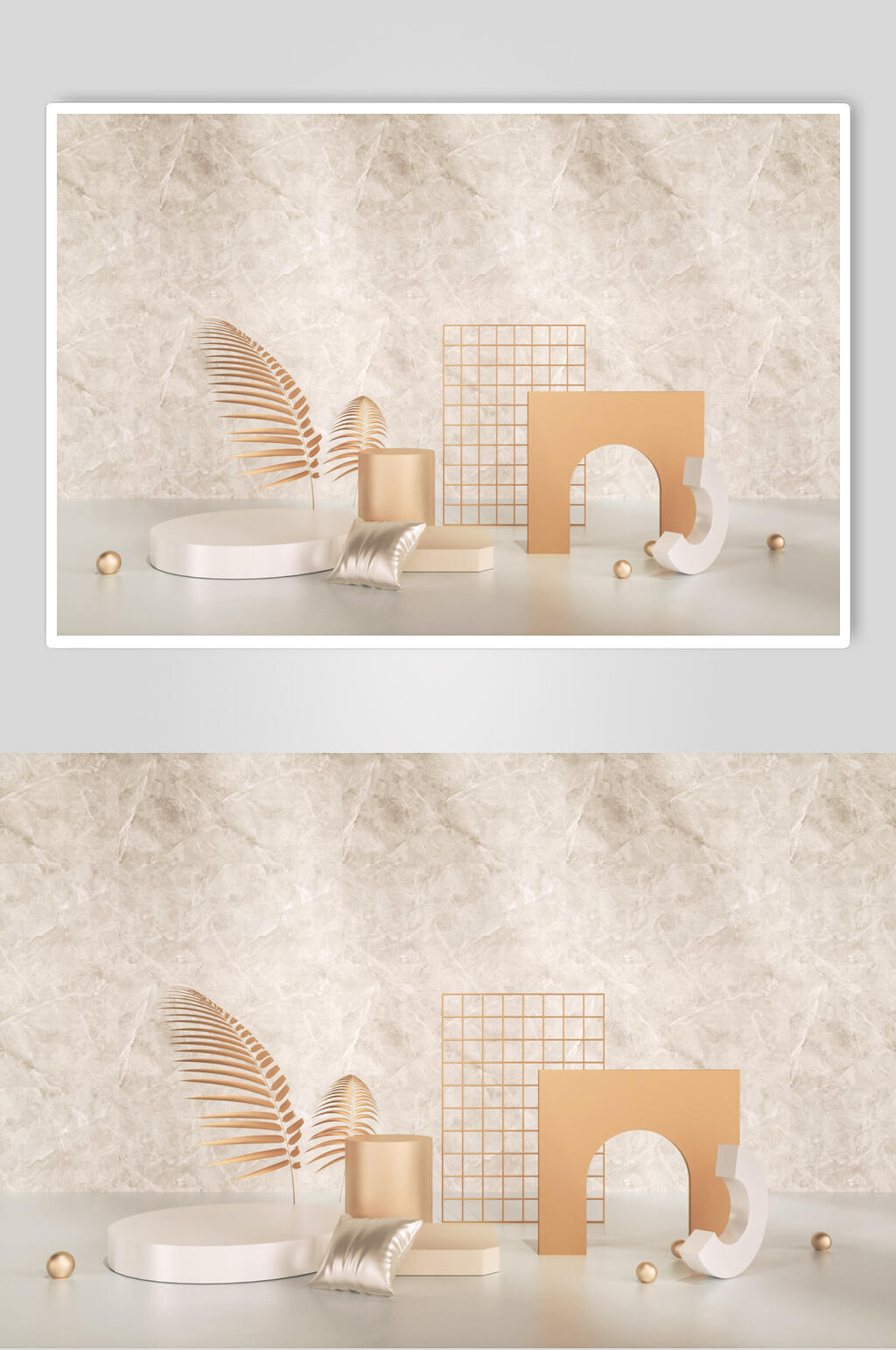 简约方块C4D场景图素材