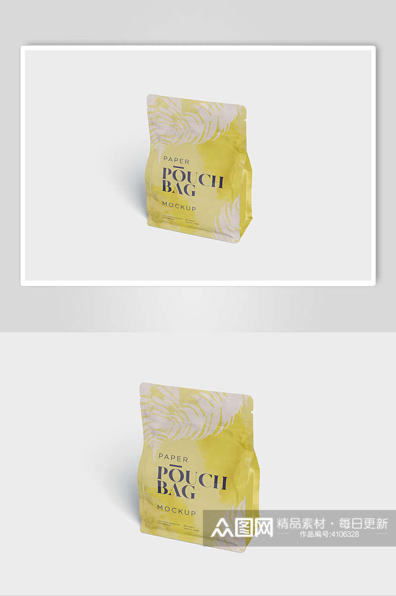 食品零食黄色扎染包装袋样机素材