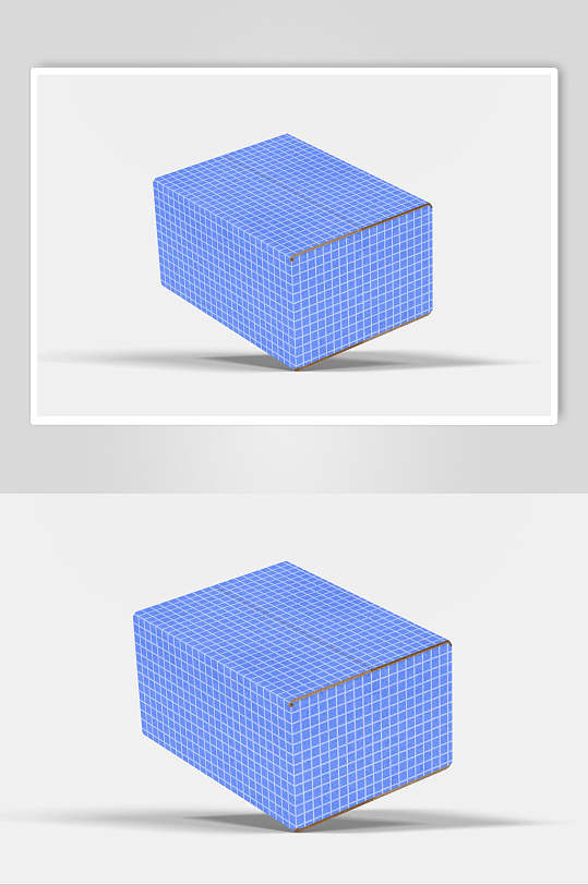 线条蓝色高清留白纸箱纸盒包装样机