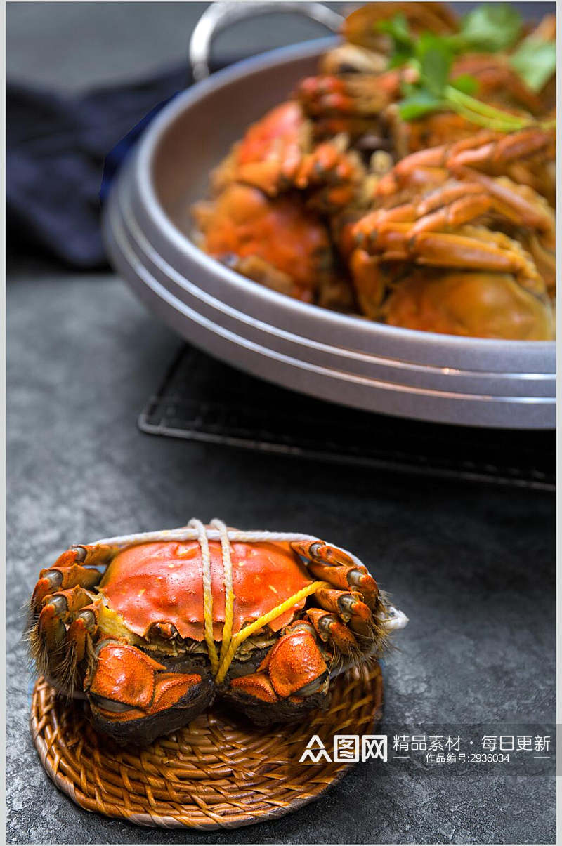 新鲜美味螃蟹大闸蟹美食高清图片素材