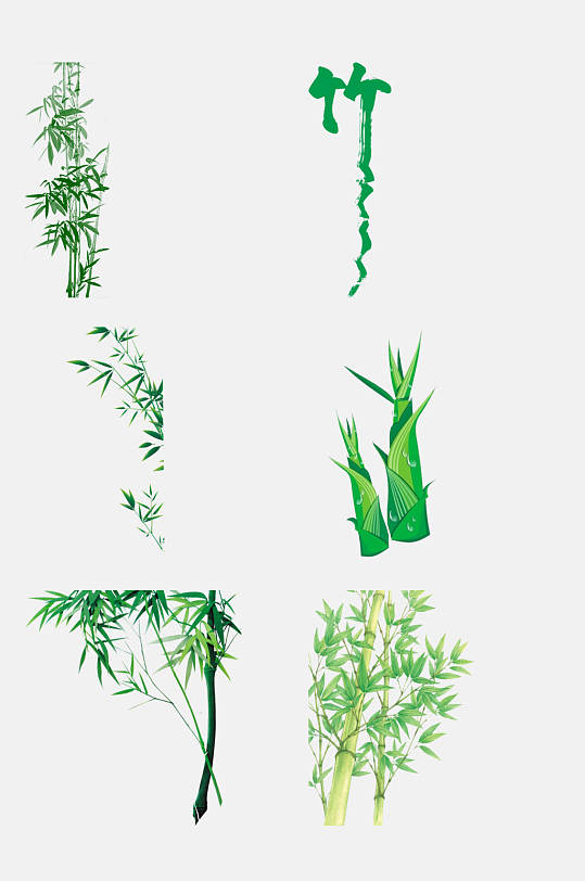 绿色竹子竹叶免抠素材