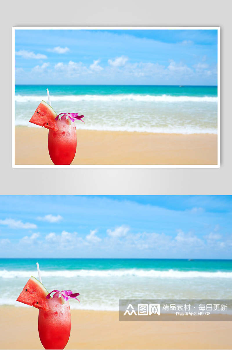 海洋风饮品果汁夏日清凉摄影图素材