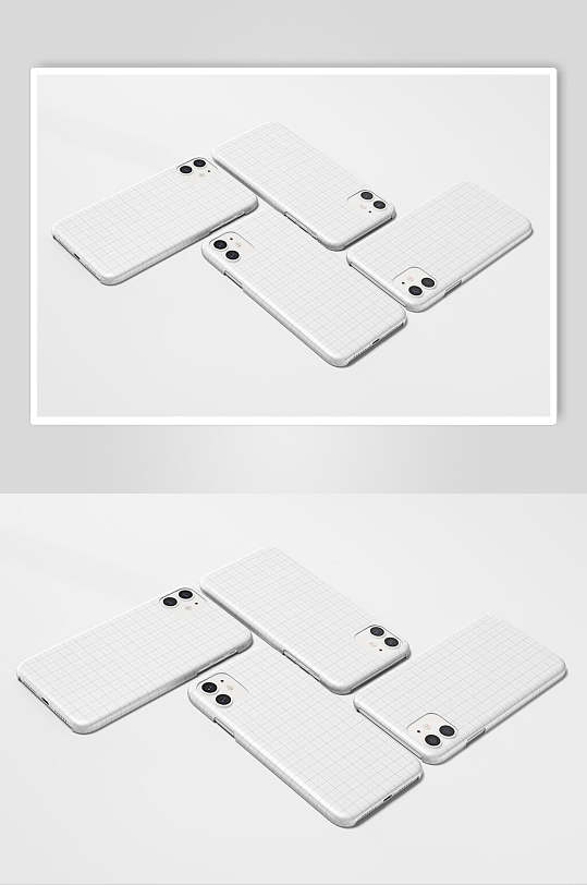 时尚白色清新苹果手机壳贴图样机