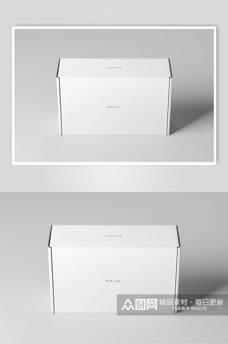 阴影立体留白简约纸箱纸盒包装样机素材