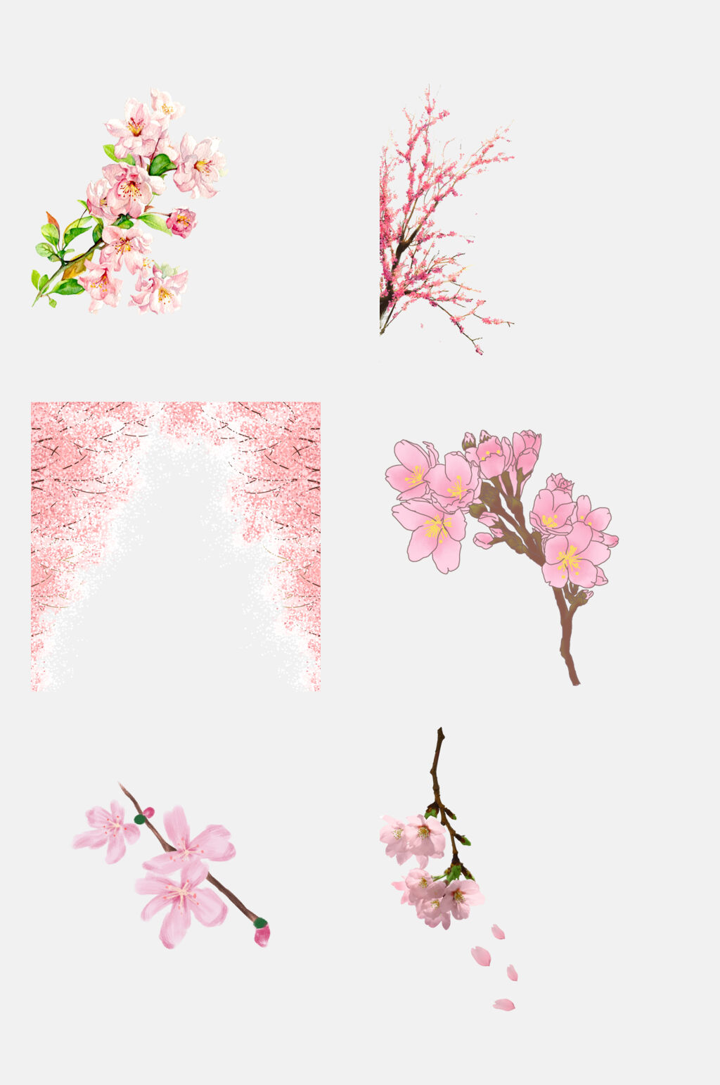 浪漫粉色时尚樱花桃花免抠素材素材