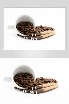 一碗咖啡豆香烟咖啡奶茶美食图片摄影