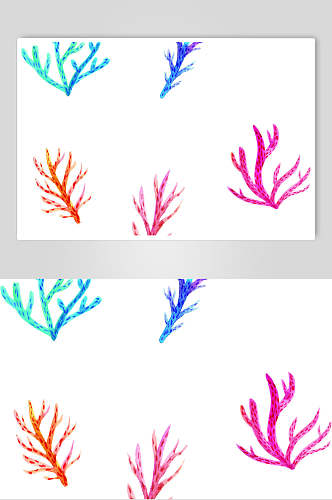 彩绘大气珊瑚彩绘矢量素材