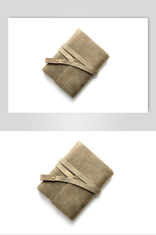 复古经典硬壳皮记事本封面样机