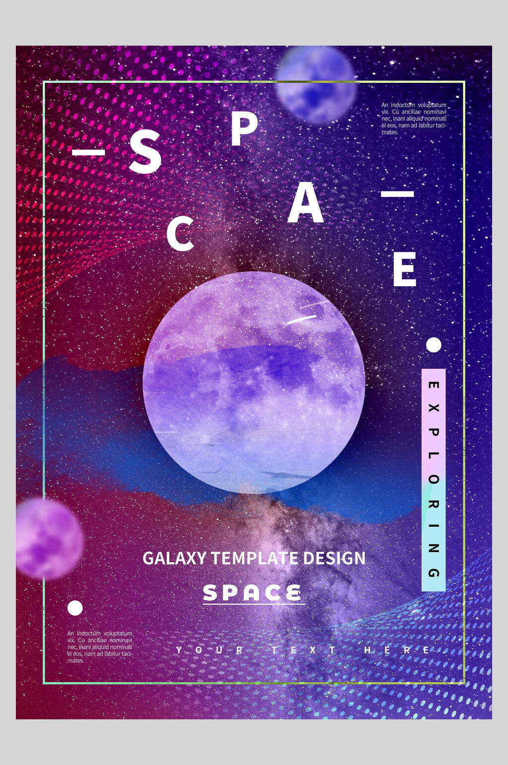 炫彩渐变科技星球创意海报素材