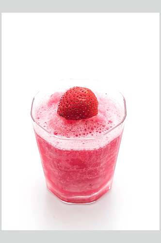 草莓奶昔果汁夏日清凉摄影图