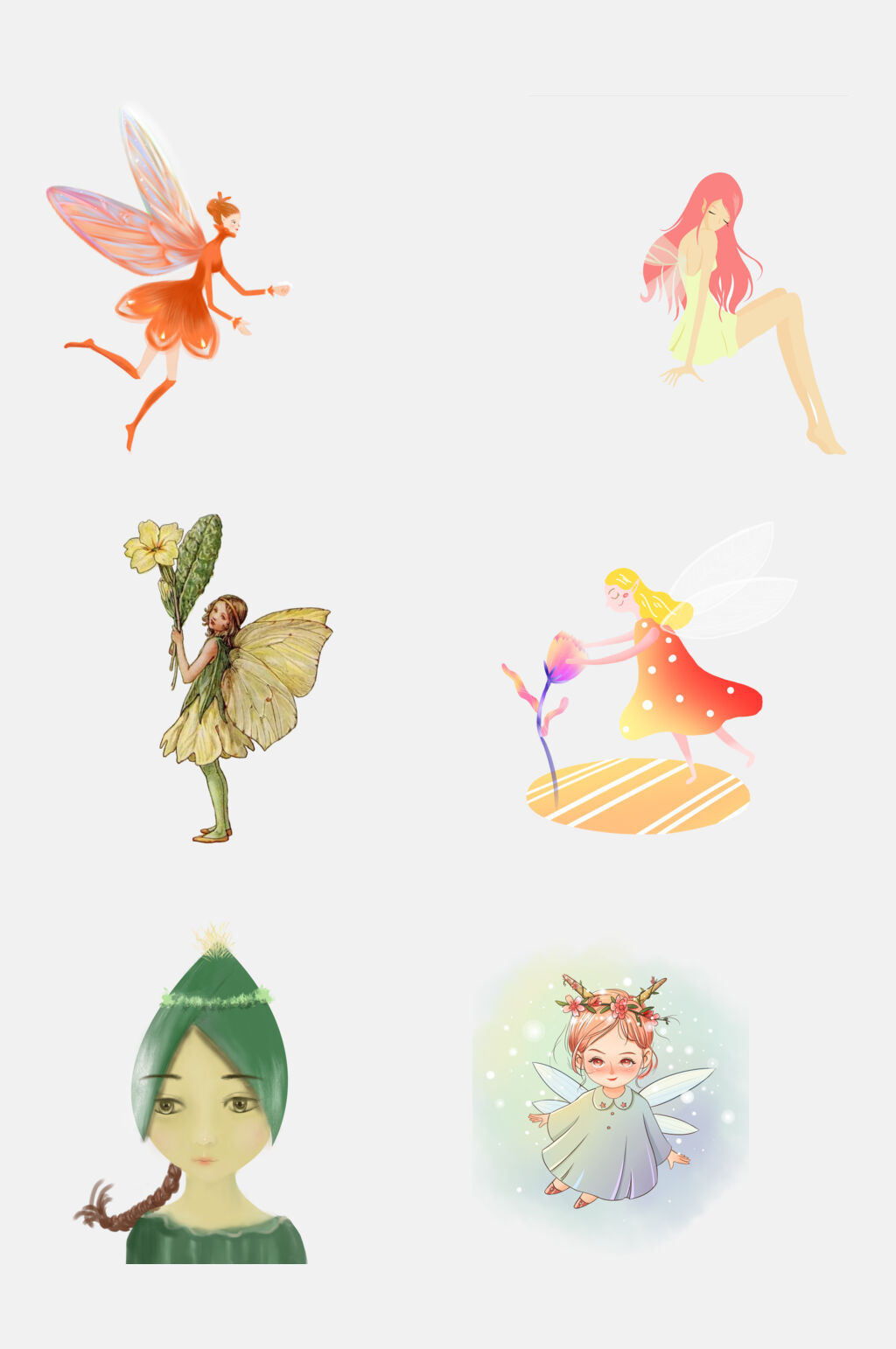 唯美浪漫天使精灵免抠素材素材