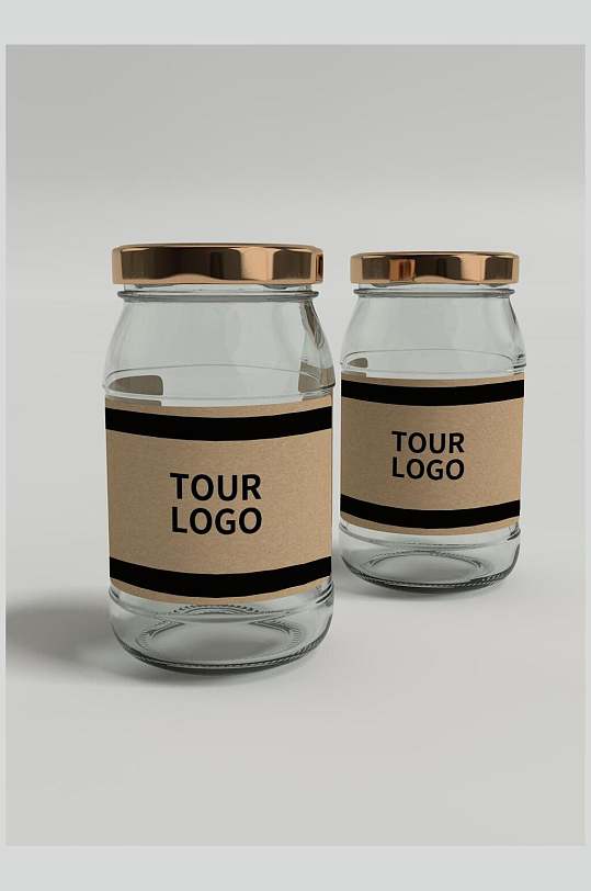 杯壁贴纸牛奶玻璃瓶罐包装样机