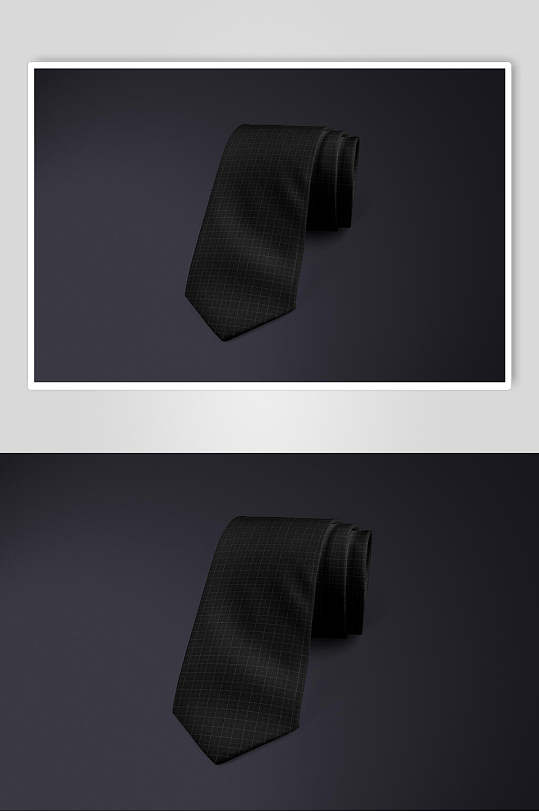 黑色简约立体留白时尚清新领带样机