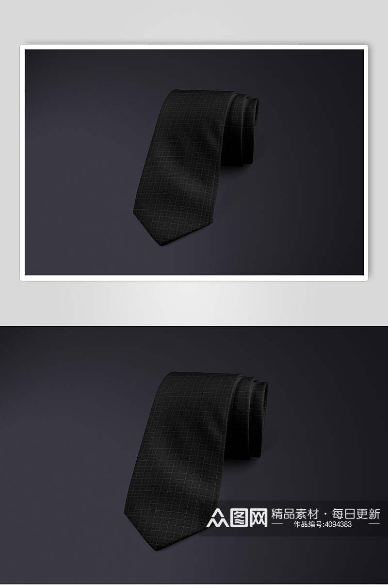 黑色简约立体留白时尚清新领带样机素材