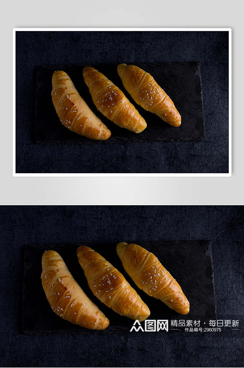 牛角包面包早餐食品图片素材