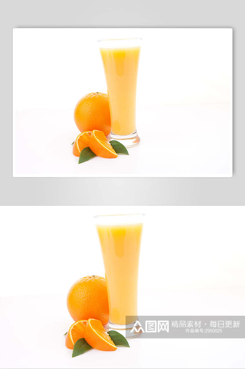 白底橙汁冰饮果汁夏日清凉摄影图素材