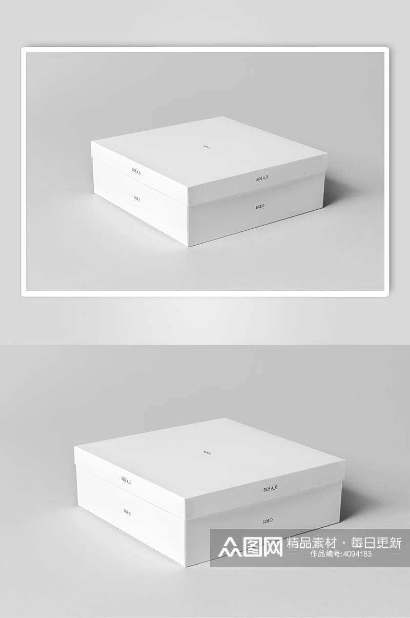 阴影灰色简约立体留白盒装展示样机素材