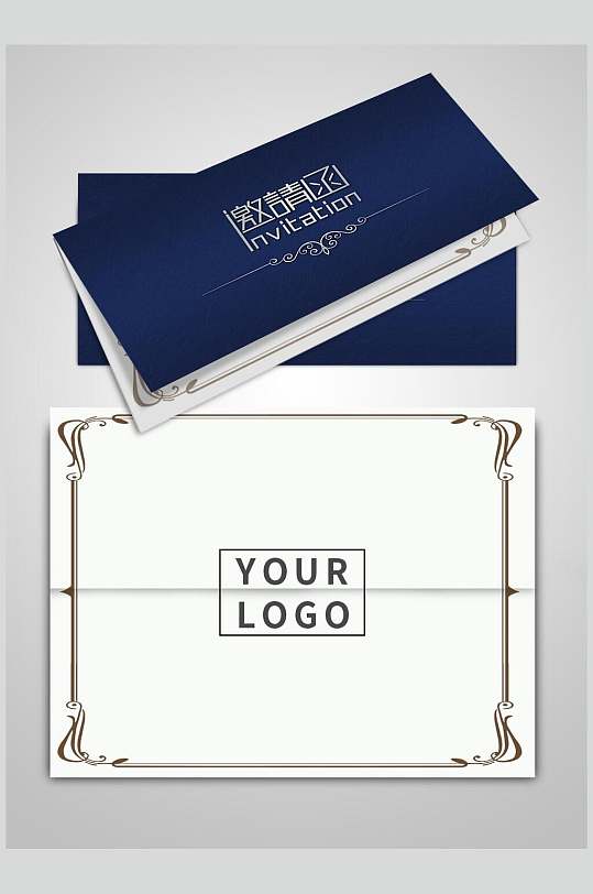 高端大气邀请函样机-众图网