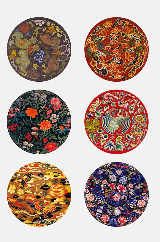 精致古典服饰纹样免抠素材