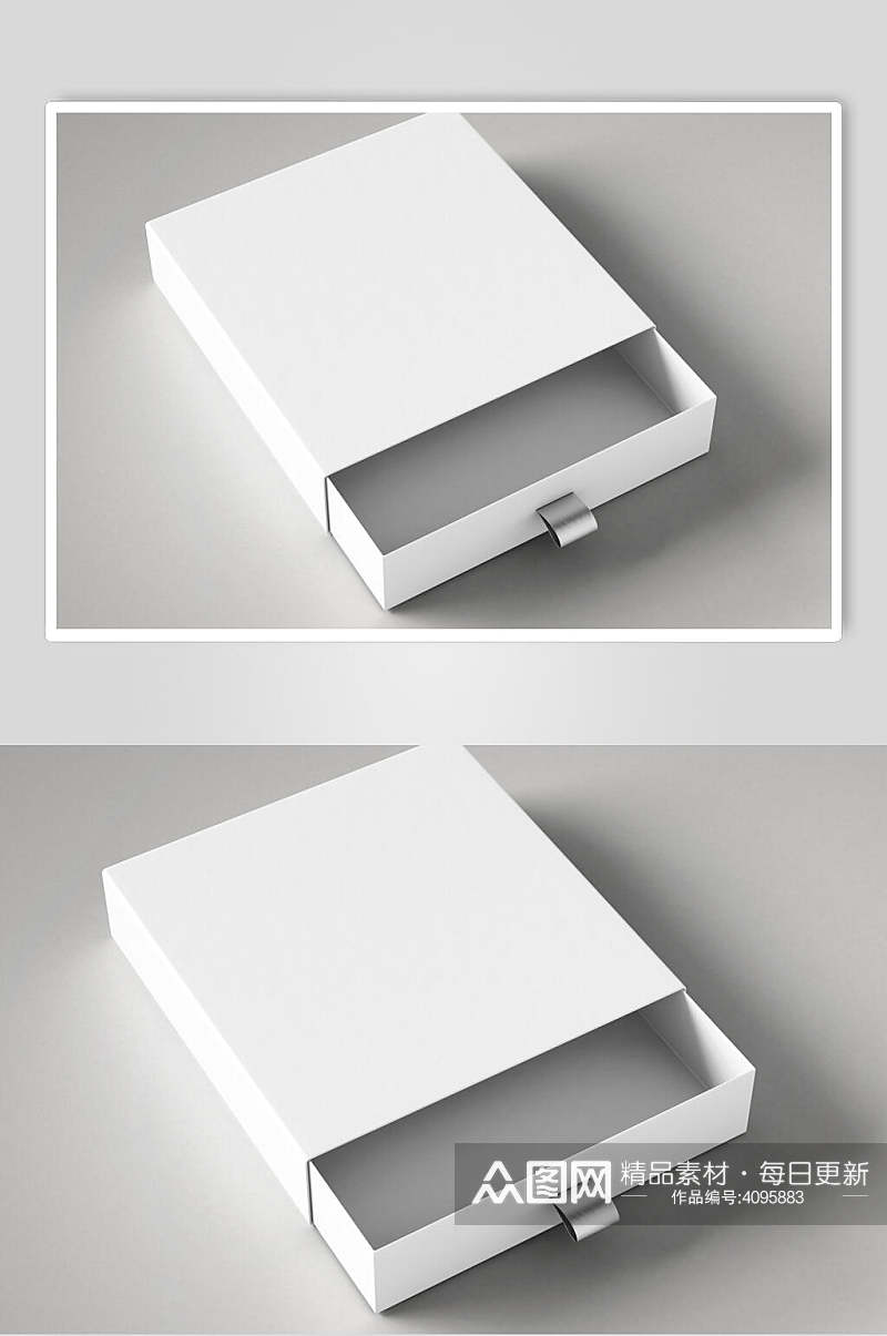 纯白色推拉盒子盒装展示样机素材