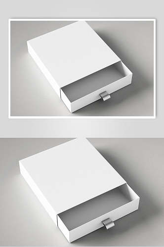 纯白色推拉盒子盒装展示样机