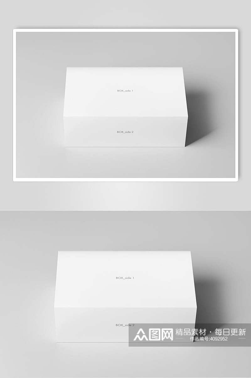灰色清新高清留白纸箱纸盒包装样机素材