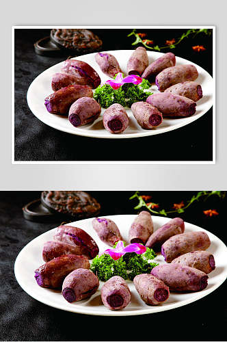紫薯凉菜素材冷拼食品摄影图片