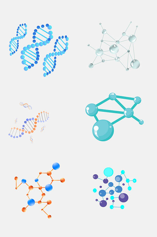 清新简洁几何生物基因免抠设计素材