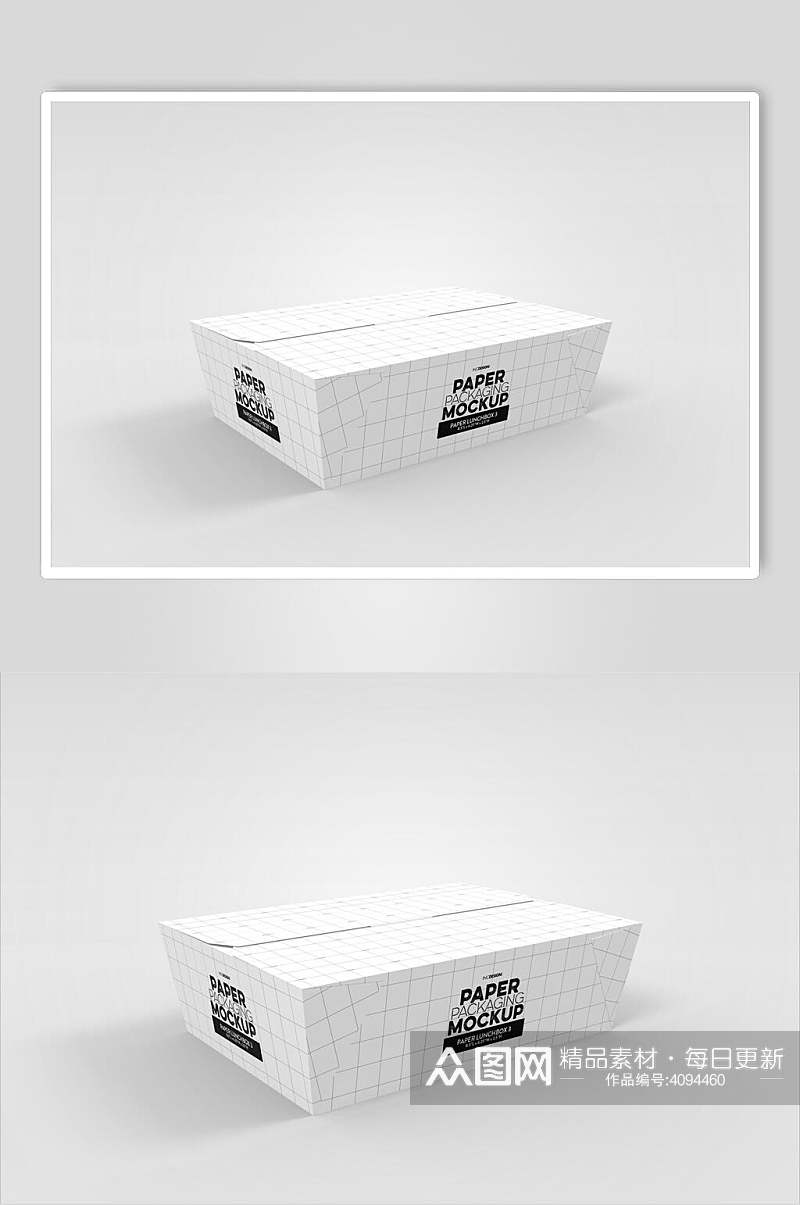 简约线条立体留白白食品包装盒样机素材