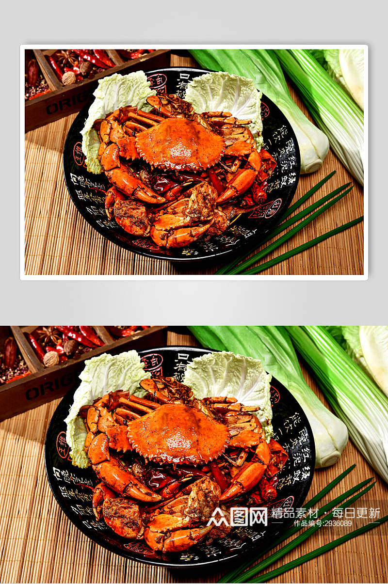 香辣美味螃蟹大闸蟹美食高清图片素材