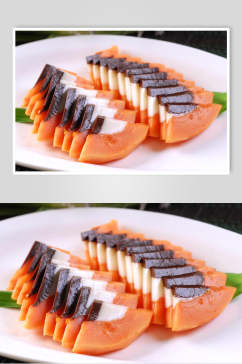 木瓜凉菜素材冷拼食品摄影图片