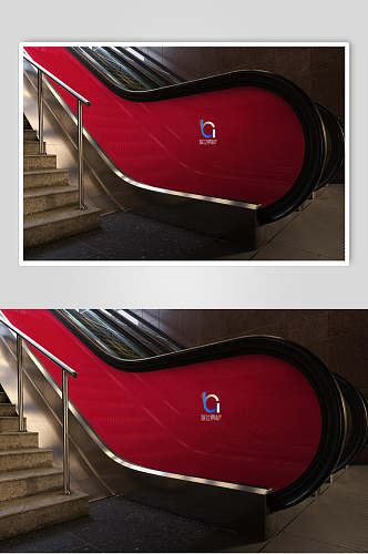 户外设计地铁电梯灯箱广告样机