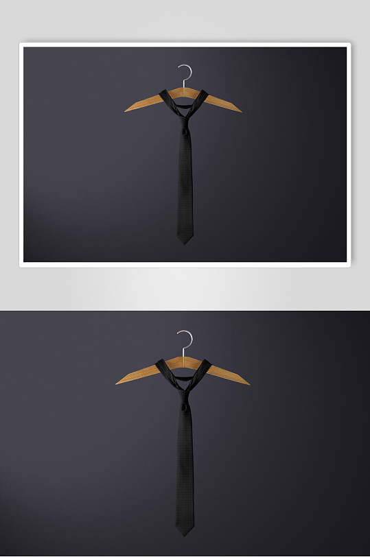 简约黑色衣架立体留白清新领带样机