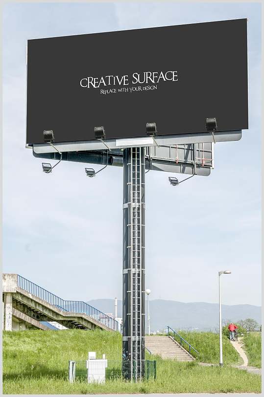 广告设计通用户外巨型广告牌展示样机