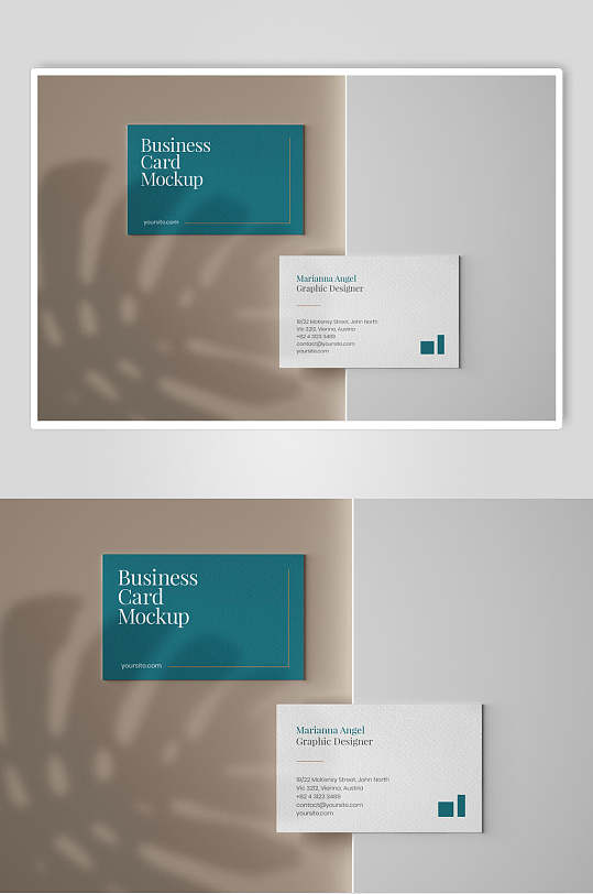 清新雅致高端创意商务名片卡片样机-众图网