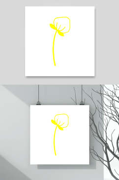 简约黄色卡通动植物涂鸦矢量素材