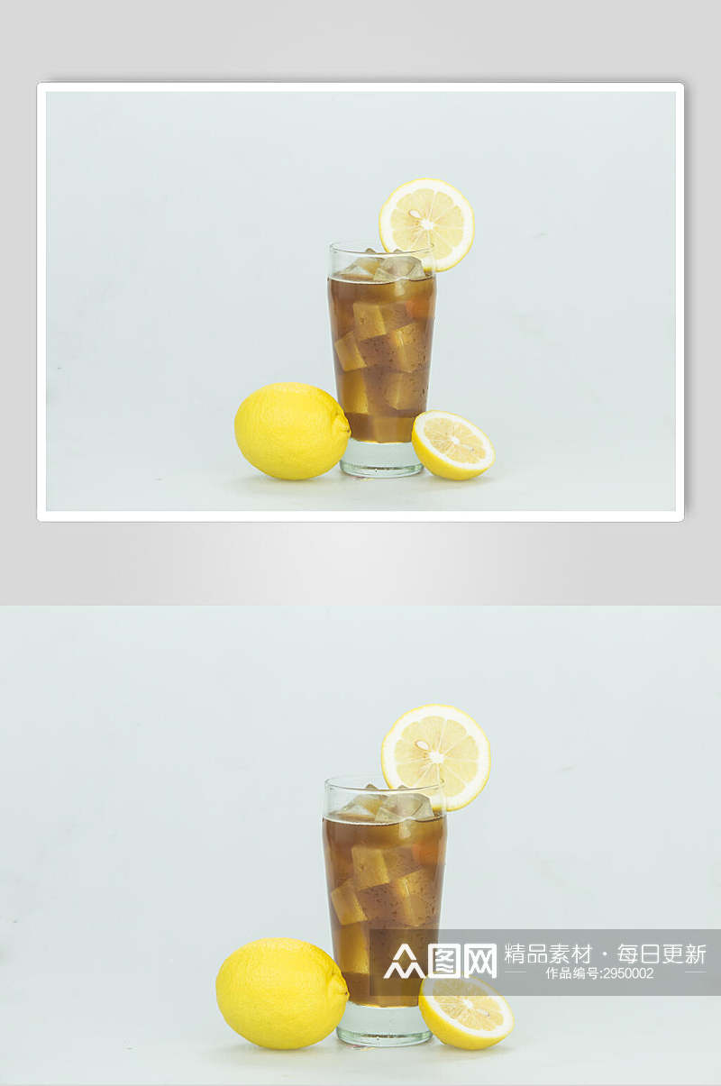 冰镇柠檬水冰饮果汁夏日清凉摄影图素材