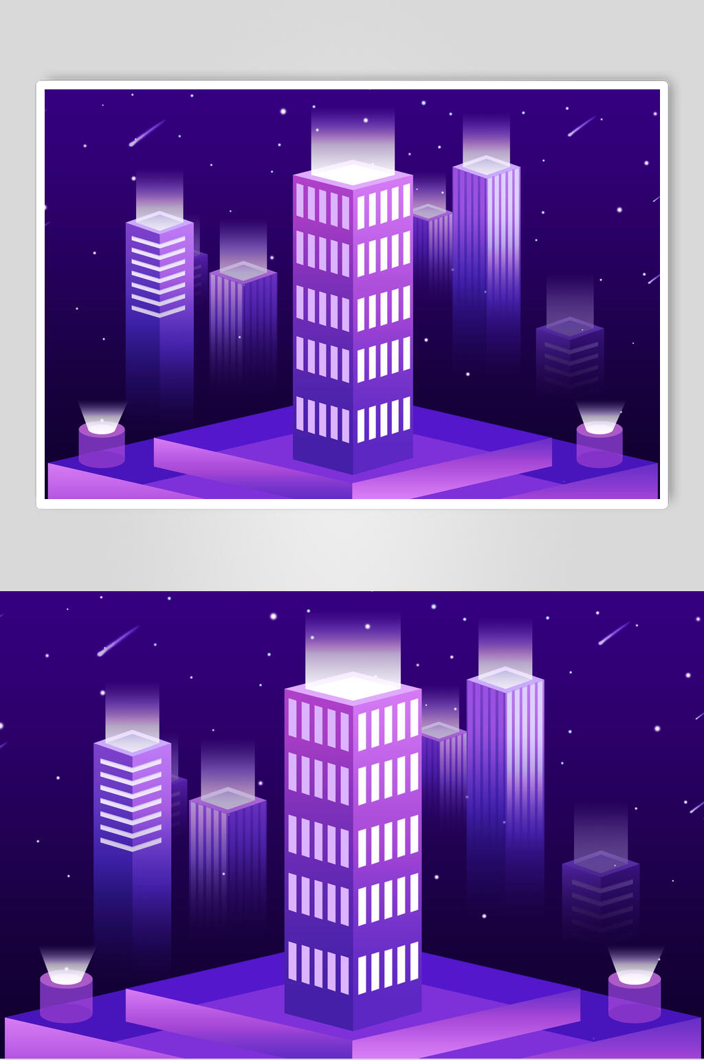 渐变紫色未来科技商务场景素材素材
