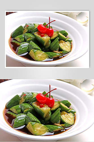 刀拍黄瓜凉菜素材冷拼图片