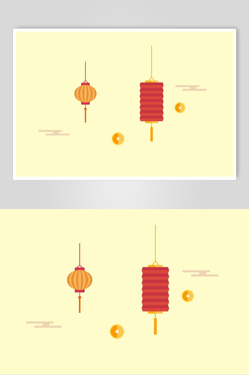 古典简约创意灯笼中式图纹元素素材素材