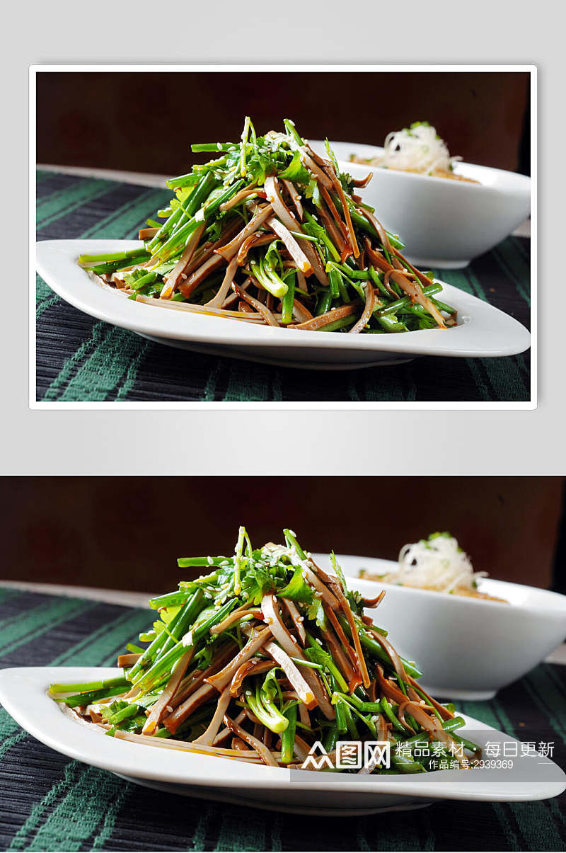 韭菜木耳丝凉菜素材冷拼高清图片素材