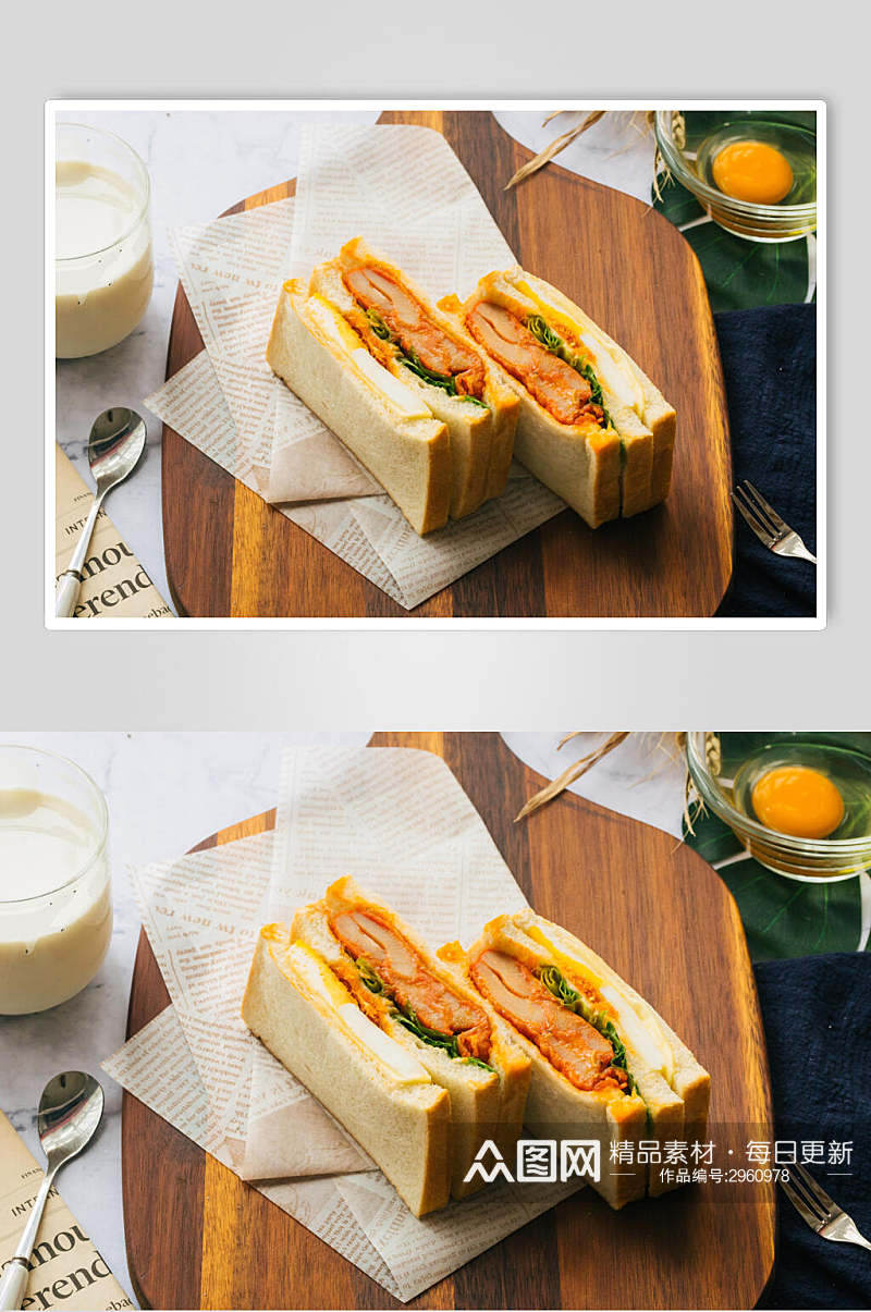 招牌美味面包早餐食品图片素材